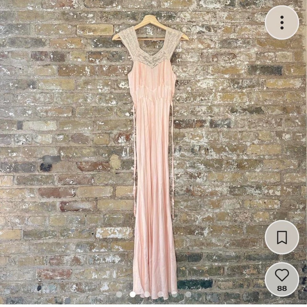 1930s vintage bias cut silk slip dress